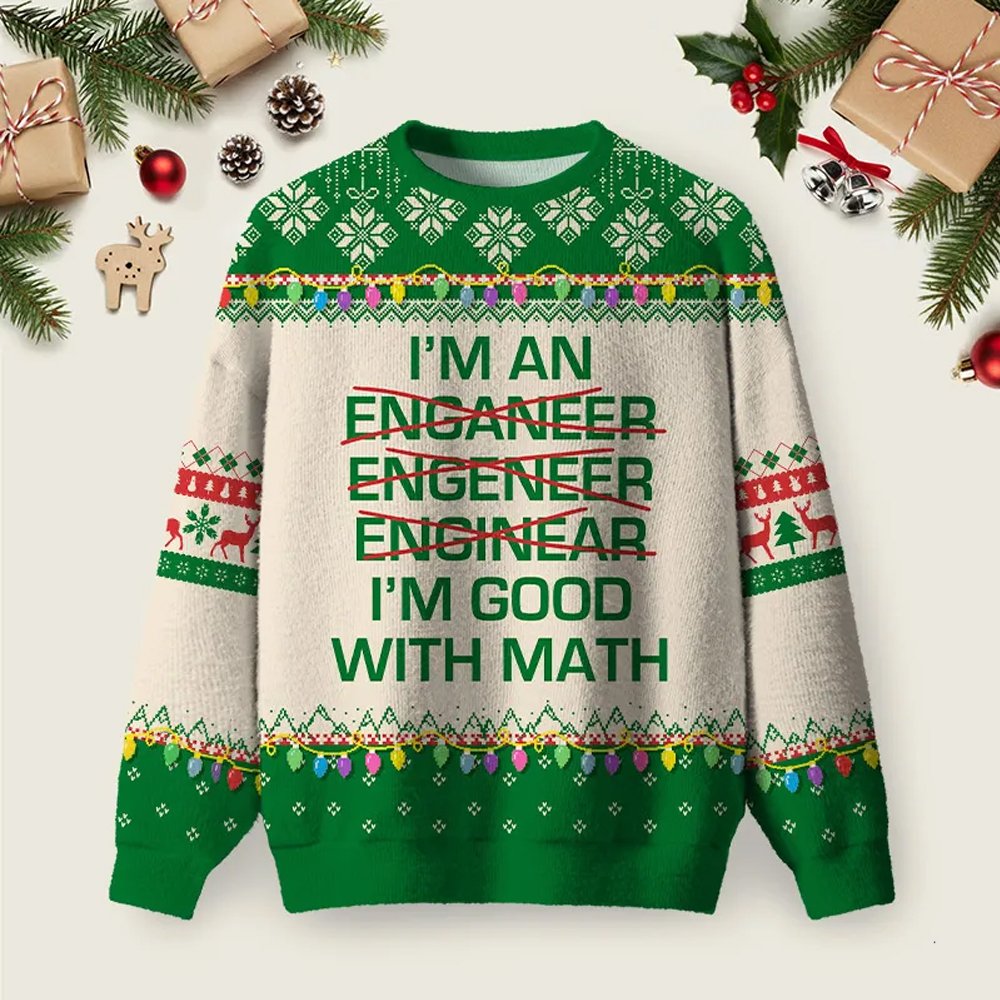 I Am Good With Math Ugly Christmas Sweater Cute Mathematics Meme Christmas Clothes Gifts.png