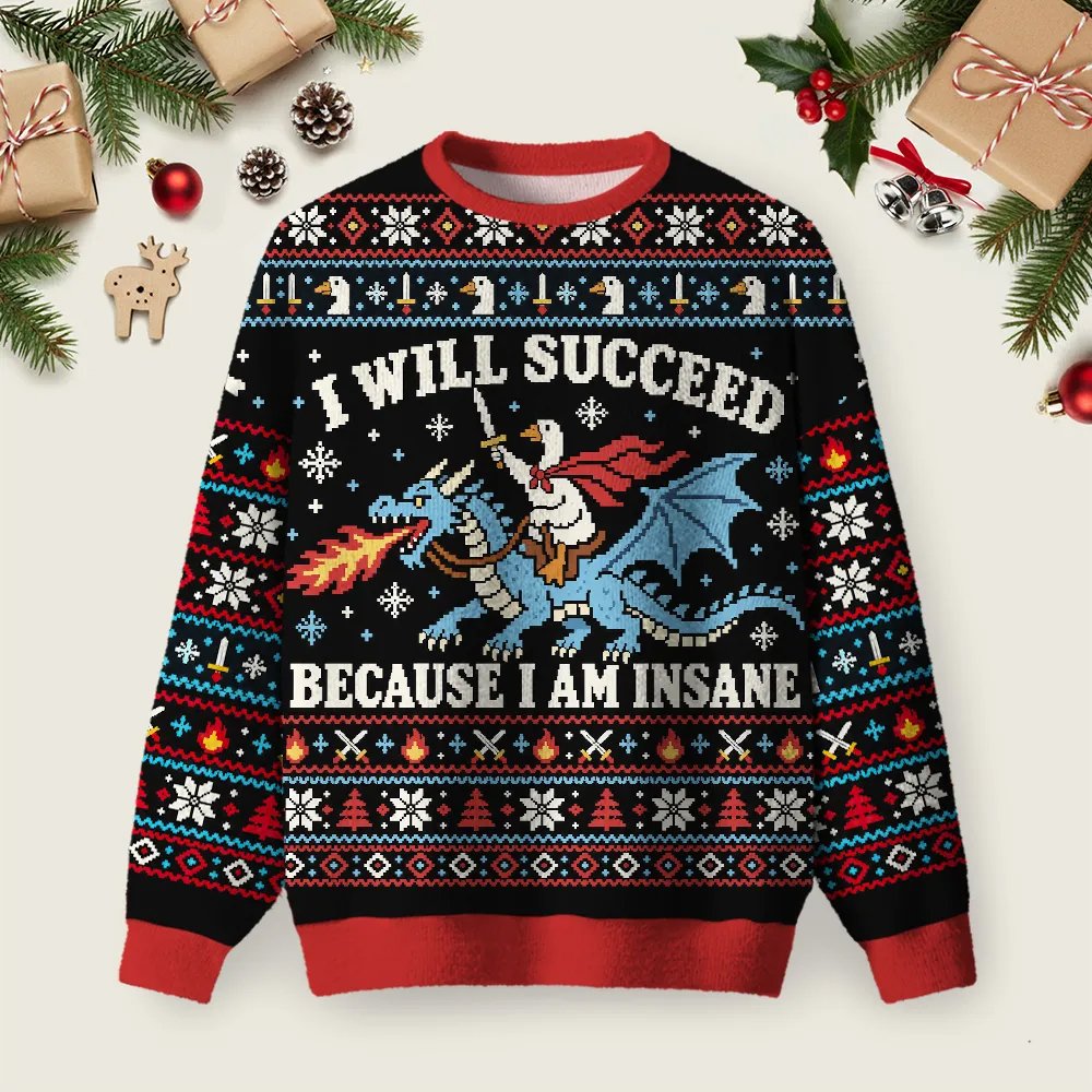 Funny Duck Warrior Dragon Rider Ugly Christmas Sweater Xmas Outfits Ideas Gifts.png