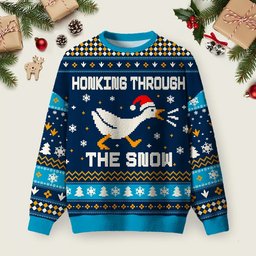 Honking Through The Snow Ugly Christmas Sweater Warm Clothes For Winter Christmas Gifts Ideas.png