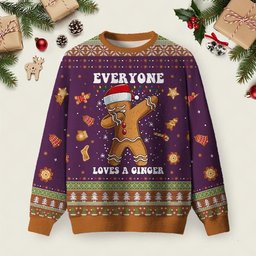Gingerbread Dabbing Dance Ugly Christmas Sweater Festive Outfits Christmas Apparel.jpeg