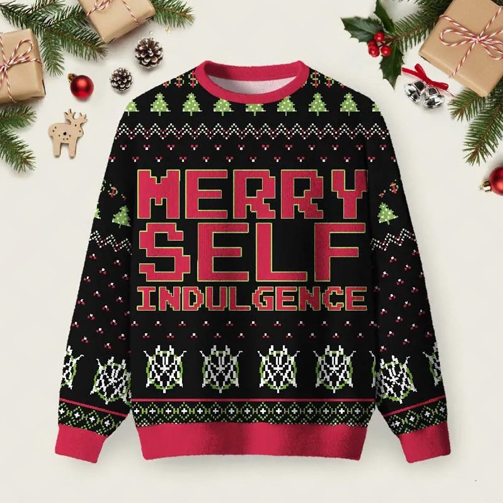 Merry Self Indulgence Ugly Christmas Sweater Festive Clothes Christmas Outfits Ideas Gifts.jpeg