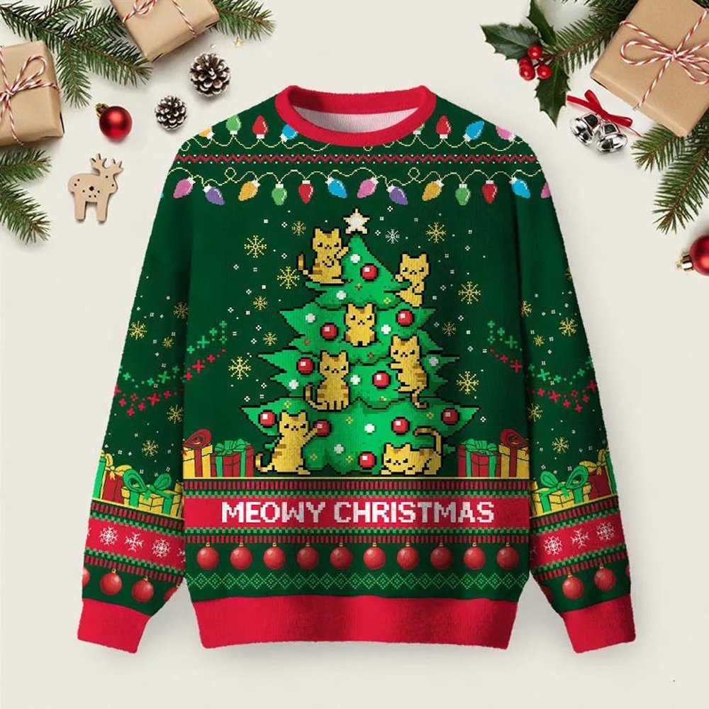 Meowy Ugly Christmas Sweater Cold Weather Clothes Xmas Attire Gifts For Cat Lovers.jpeg