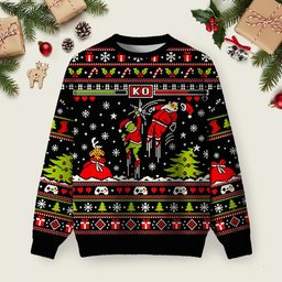 Pixel Santa Battle Arcade Ugly Christmas Sweater Winter Clothing Xmas Attire Gifts.png