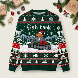 Fish Tank Ugly Christmas Sweater Christmas Vacation Winter Clothes Xmas Apparel.png