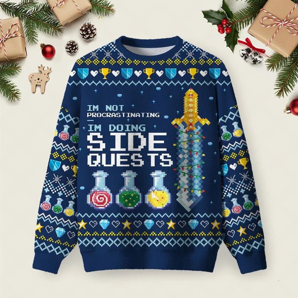 I_m Not Procrastinating Ugly Christmas Sweater Winter Apparel Christmas Attire Presents.jpeg