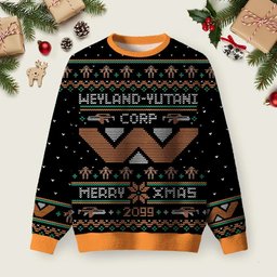 Happy Alien Xmas Black Ugly Christmas Sweater Warm Clothes Christmas Apparel Gifts.png