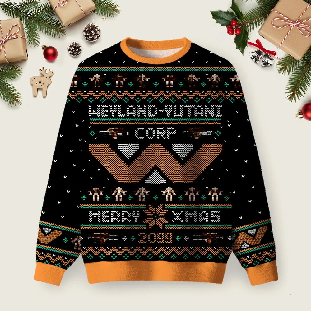 Happy Alien Xmas Black Ugly Christmas Sweater Warm Clothes Christmas Apparel Gifts.png