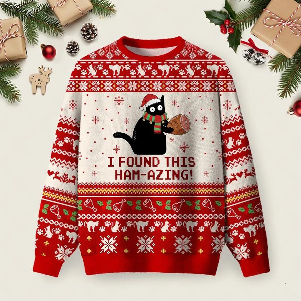I Found This Ham Azing Ugly Christmas Sweater Xmas Apparel Christmas Clothes Gifts.jpeg