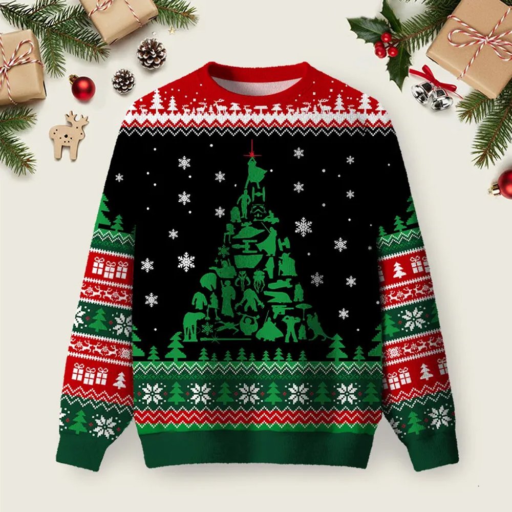 Galaxy Christmas Tree Ugly Christmas Sweater Holiday Christmas Sweaters Xmas Apparel.png