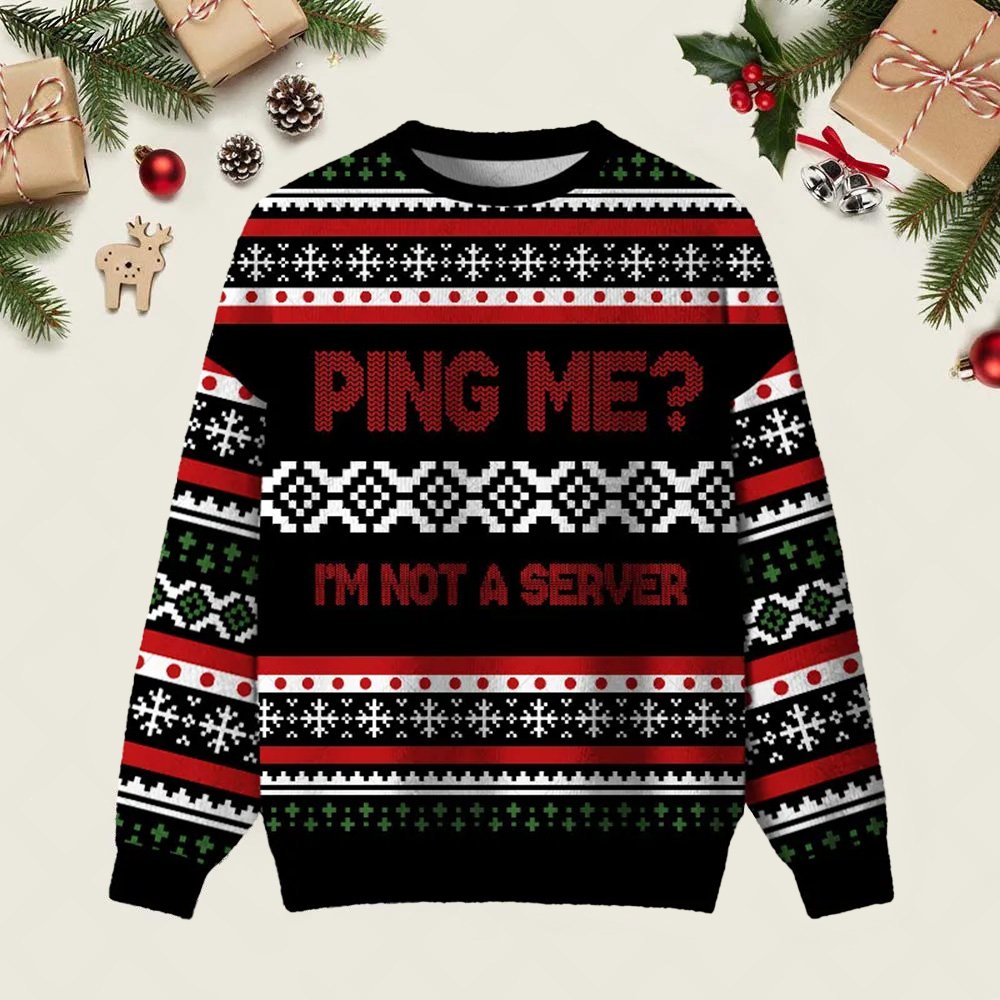 I_m Not A Server Ugly Christmas Sweater Casual Christmas Party Outfits Xmas Clothing Ideas