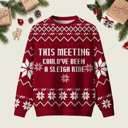 This Meeting Could_ve Been A Sleigh Ride Ugly Christmas Sweater Casual Christmas Party Outfits