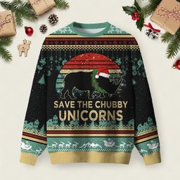 Save The Chubby Unicorns Ugly Christmas Sweater Winter Apparel Christmas Attire Gifts.jpeg