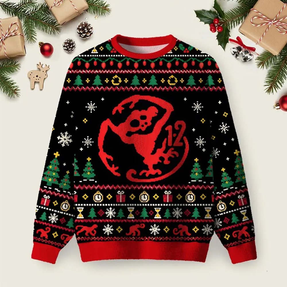 Primate Countdown Ugly Christmas Sweater Family Christmas Clothes Warm Clothes For Winter Presents.png