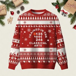 Trained In The Classical Arts Ugly Christmas Sweater Casual Christmas Party Outfits Xmas Apparel