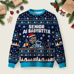 Senior AI Babysitter Ugly Christmas Sweater Casual Christmas Party Clothes Xmas Presents.png