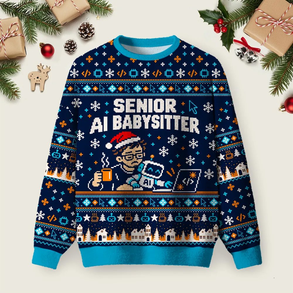 Senior AI Babysitter Ugly Christmas Sweater Casual Christmas Party Clothes Xmas Presents.png