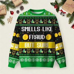 Smells Like Fraud But Sure Ugly Christmas Sweater Winter Apparel Christmas Outfits.jpeg