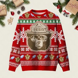Smokey Bear Ugly Christmas Sweater Festive Clothing Christmas Apparel Xmas Gifts
