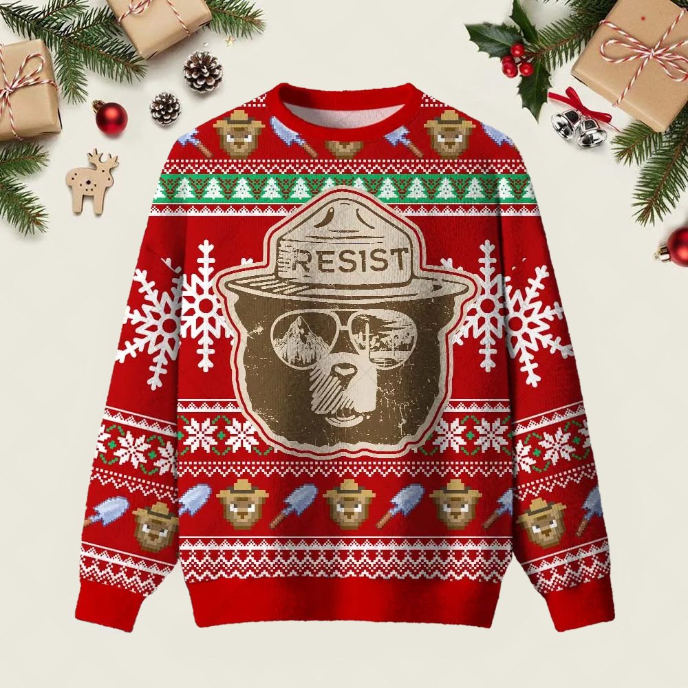 Smokey Bear Ugly Christmas Sweater Festive Clothing Christmas Apparel Xmas Gifts