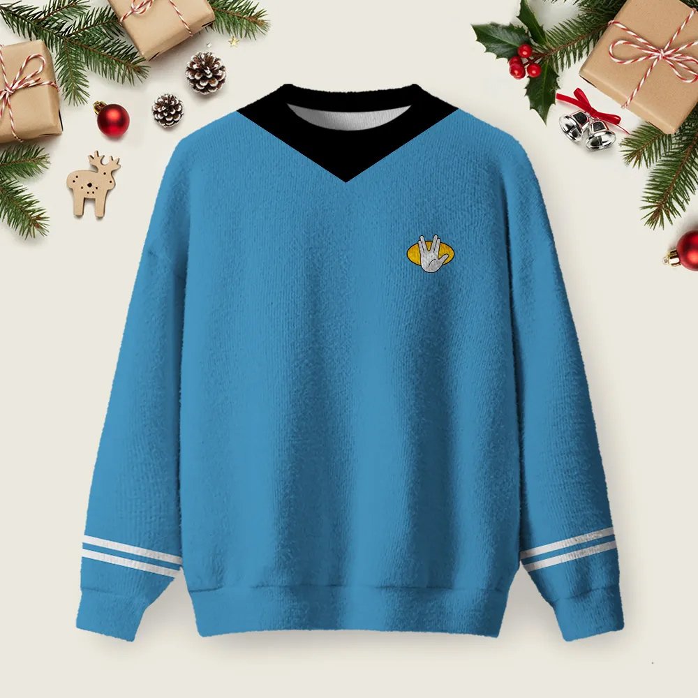 Vulcan Salute Science Division Uniform Ugly Christmas Sweater Xmas Party Clothes Gifts Ideas.png