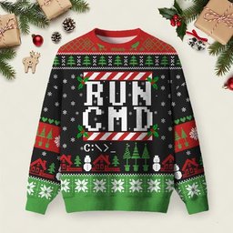 RUN CMD Ugly Christmas Sweater Festive Xmas Apparel Christmas Attire Gifts Ideas.jpeg