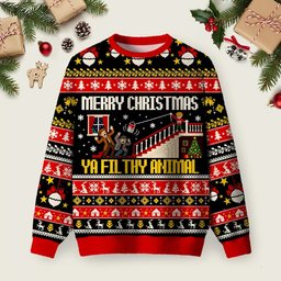 Prank House Intruder Ugly Christmas Sweater Casual Christmas Outfits Winter Apparel.png