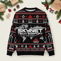 Skynet Tech Support Cyberdyne Systems Ugly Christmas Sweater Xmas Apparel Gifts Ideas.png