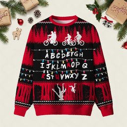 Upside Down Ugly Christmas Sweater Stranger Things Ugly Christmas Pullover Gifts
