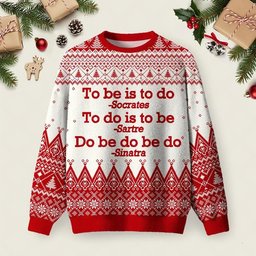 To Be Is To Do Ugly Christmas Sweater Family Christmas Clothes Xmas Apparel Presents.jpeg