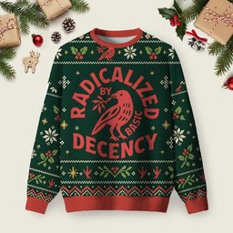 Radicalized By Decency Ugly Christmas Sweater Winter Clothes Xmas Party Outfits Gifts
