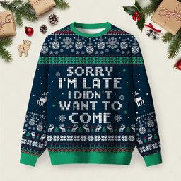 Sorry I_m Late I Didn_t Want To Come Ugly Christmas Sweater Warm Clothes Christmas Gifts.jpeg