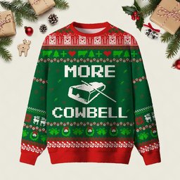More Cowbell Christmas Funny Honk Ugly Christmas Sweater Xmas Pullovers Gifts Ideas