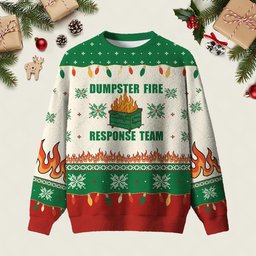 Chaos In Style Dumpster Fire Ugly Christmas Sweater Xmas Sweater Christmas Clothes