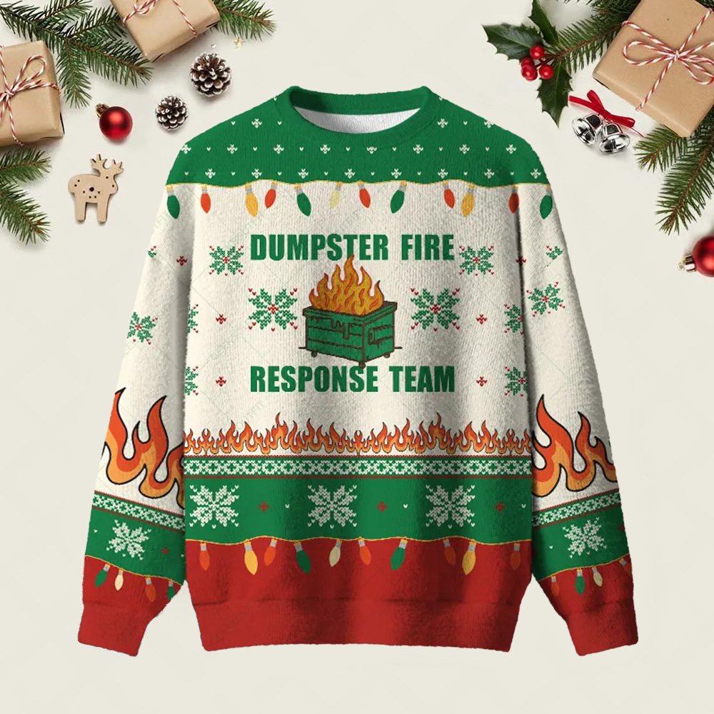 Chaos In Style Dumpster Fire Ugly Christmas Sweater Xmas Sweater Christmas Clothes