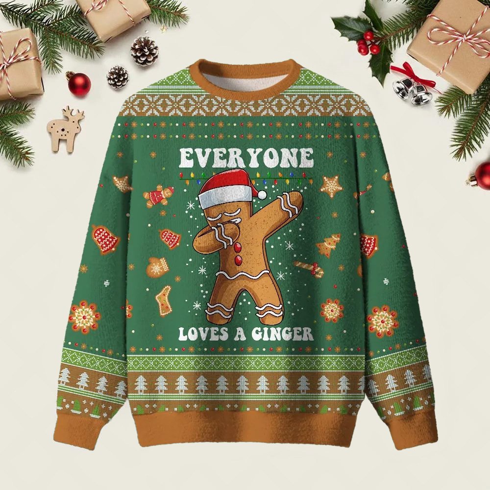 Gingerbread Dabbing Dance Ugly Christmas Sweater Christmas Day Outfit Xmas Clothing