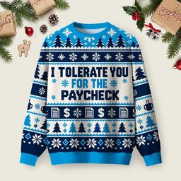 I Tolerate You For The Paycheck Ugly Christmas Sweater Winter Clothing Christmas Attire