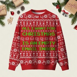 An Empty Email Inbox Ugly Christmas Sweater Funny Holiday Sweaters Xmas Gifts For BFF