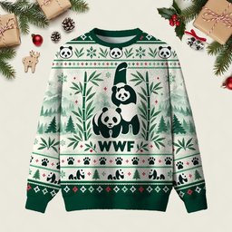 Ink Panda Bamboo Landscape Ugly Christmas Sweater Christmas Vacation Clothing Xmas Gifts
