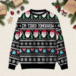 Im Tired Tomorrow Ugly Christmas Sweater Christmas Vacation Apparel Xmas Attire Gifts