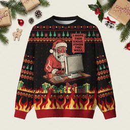 I Hope This Email Finds You Well Ugly Christmas Sweater Festive Clothing Xmas Apparel