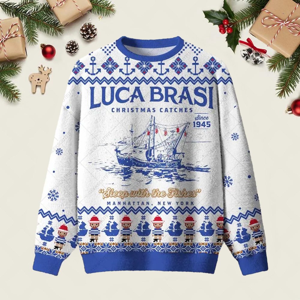 LUCA BRASI Ugly Christmas Sweater Xmas Clothing Winter Apparel Christmas Gifts
