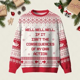 If It Isnt The Consequences Of My Own Action Ugly Christmas Sweater Winter Clothes Xmas Gifts