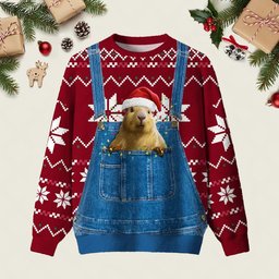 Overalls Groundhog Ugly Christmas Sweater Christmas Day Outfit Xmas Sweater Gifts