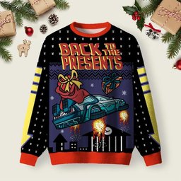 Back To The Present Ugly Christmas Sweater Christmas Party Outfit Xmas Gifts For Family