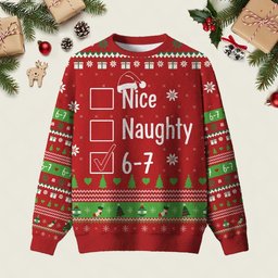 Nice Naughty 67 Ugly Christmas Sweater Funny Xmas Sweaters Gifts For Meme Lovers