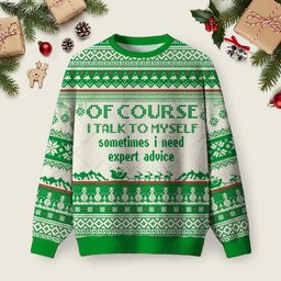 Of Course I Talk To Myself Ugly Christmas Sweater Cool Xmas Clothing Ideas Gifts