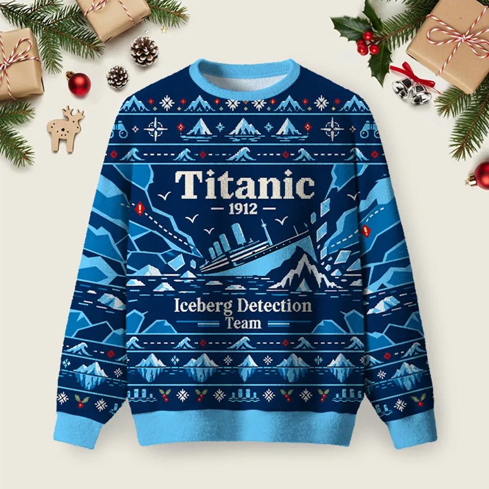 Iceberg Detection Team Ugly Christmas Sweater Christmas Vacation Attire Xmas Apparel