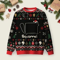 Squarrel Squirrel Mode Ugly Christmas Sweater Funny Christmas Outfit Gifts For Him
