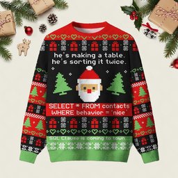 Sql Clause Is Coming To Town Ugly Christmas Sweater Christmas Day Clothes Xmas Gifts