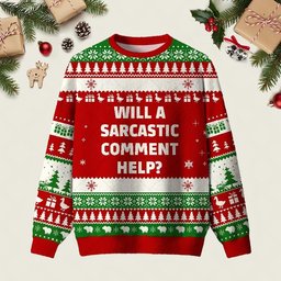 Will A Sarcastic Comment Help Red Ugly Christmas Sweater Casual Christmas Party Outfits Xmas Gift